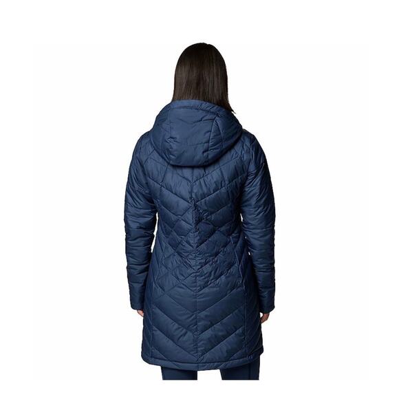 Columbia Heavenly Long Hooded Jacket Size L Navy Blue Great Condition - Picture 2 of 14
